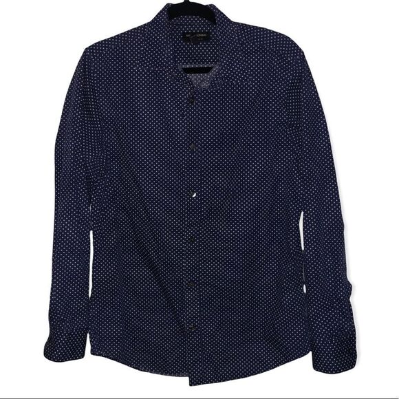 Men's Banana Republic Navy Printed Button Down Shirt - Picture 1 of 8